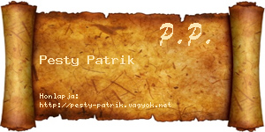 Pesty Patrik névjegykártya